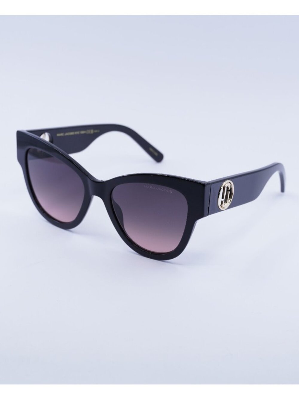 Marc Jacobs MARC 697/S 0807 FF Sunglasses Black Cat Eye Frame, Violet Lenses